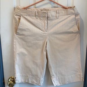 New York & Co Ivory Cotton/Spandex Walking Shorts